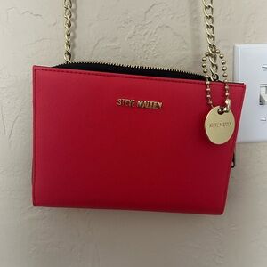 Steve Madden Red Crossbody Bag with Chain Strap